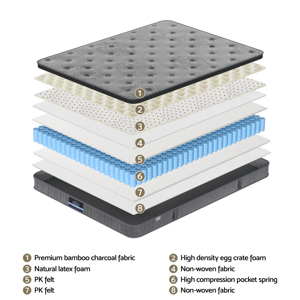 26cm Giselle Mattress Queen Latex Foam Mattresses - Image 4
