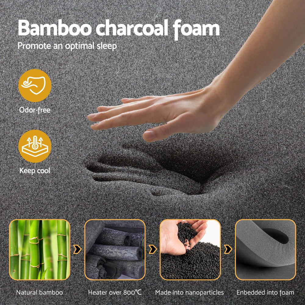35cm Giselle Mattress Single Bed Bamboo Pocket Firm Foam - Image 5