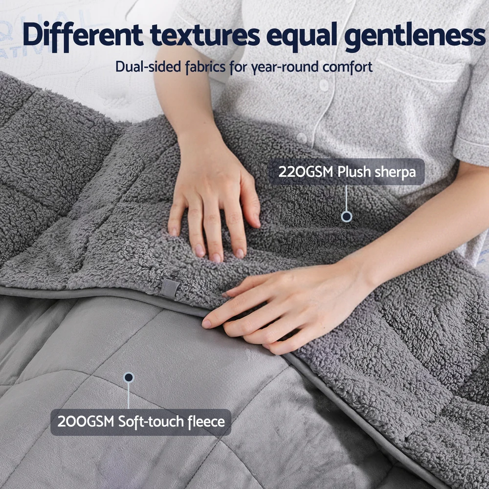Giselle 11KG Weighted Blanket Adults Kid Anti Anxiety Gravity Blankets Sherpa Fleece - Image 7
