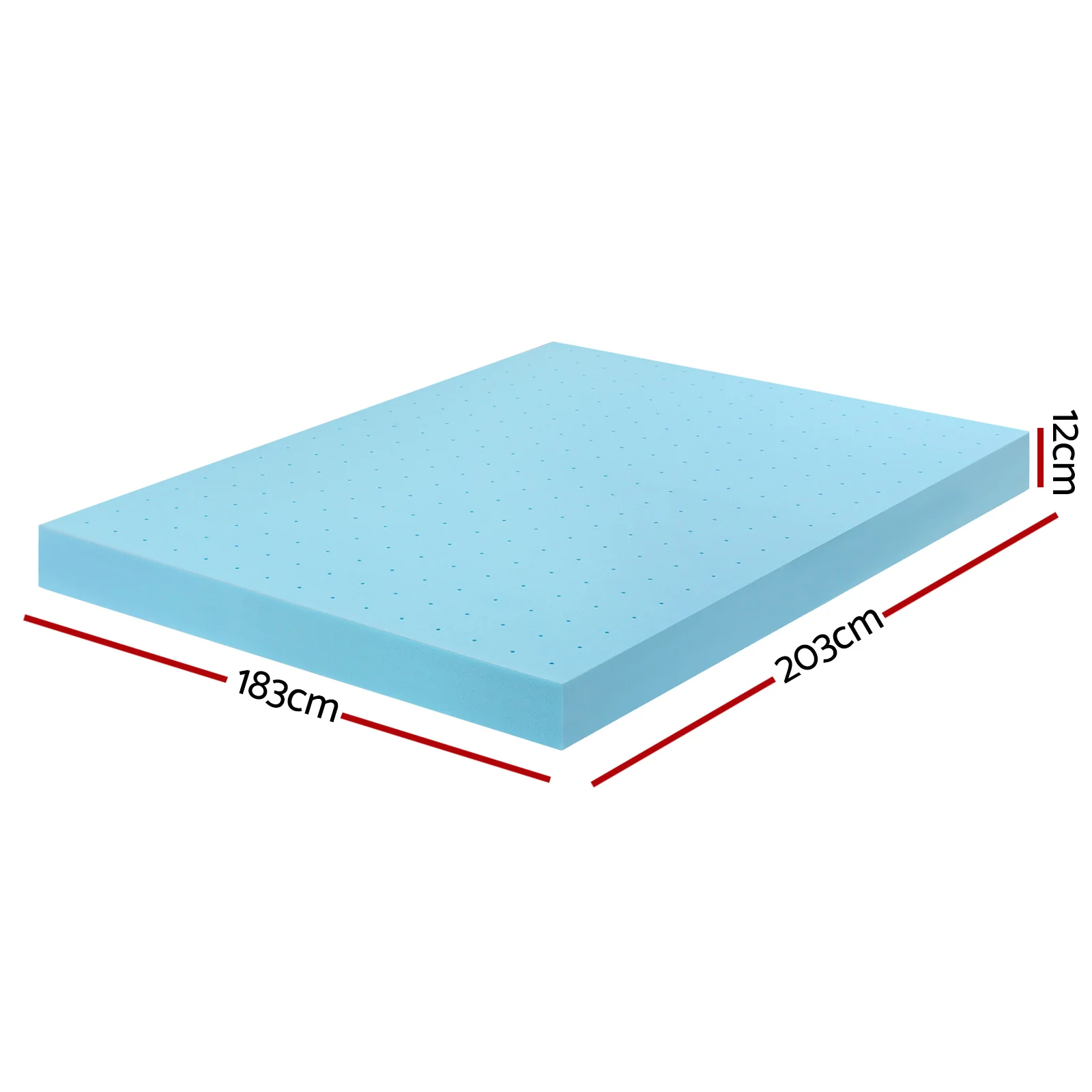 Giselle 12cm Memory Foam Mattress Topper Ventilated Cool Gel Bamboo Cover King - Image 2
