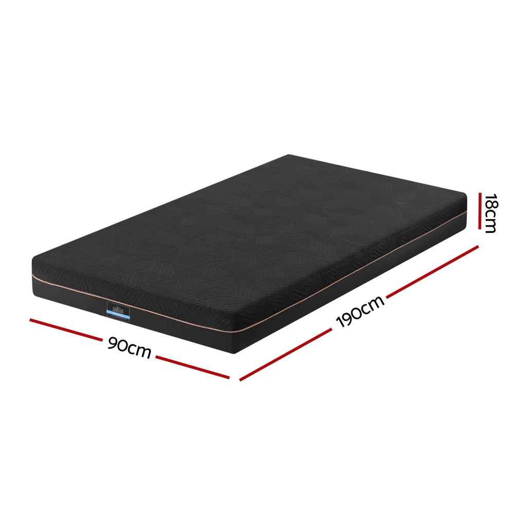 Giselle 18cm Memory Foam Mattress Green Tea Foam Cool Gel Foam Mattresses Single - Image 2