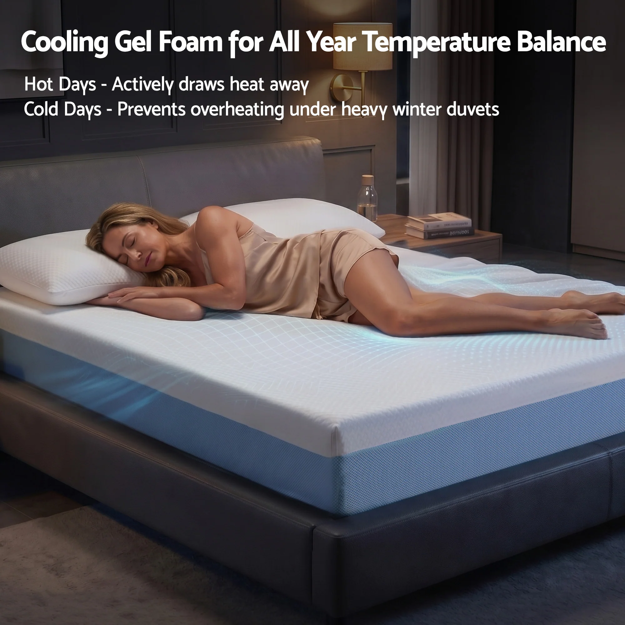 Giselle 22cm Cooling Gel Memory Foam Mattress Double Medium Firm - Image 4