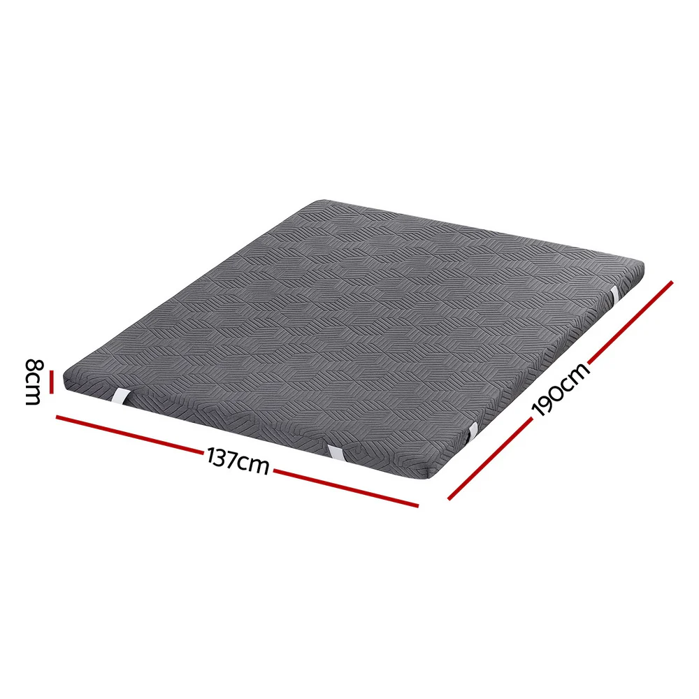 Giselle 8cm Memory Foam Mattress Topper Gel Dual Layer Foam Bamboo Double - Image 2
