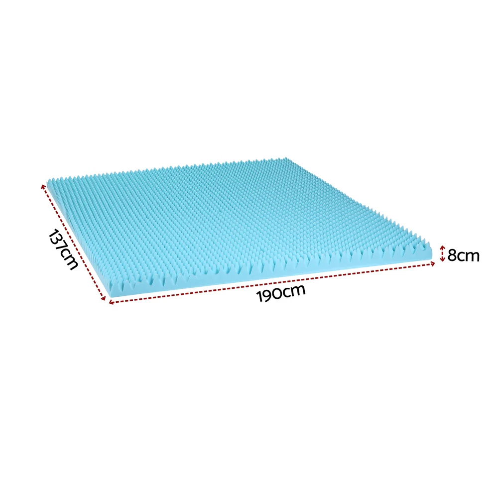 Giselle 8cm Memory Foam Mattress Topper Gel Egg Crate Foam Bamboo Double - Image 2