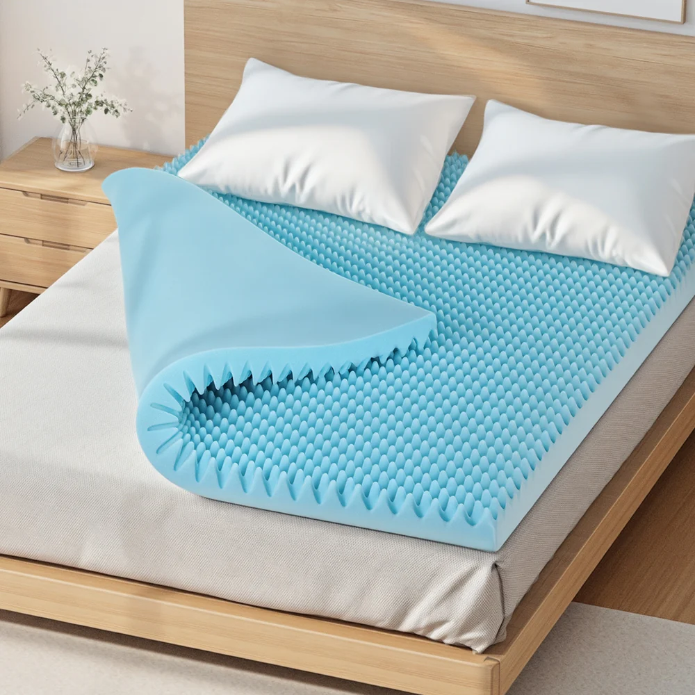Giselle 8cm Memory Foam Mattress Topper Gel Egg Crate Foam Bamboo King - Image 7