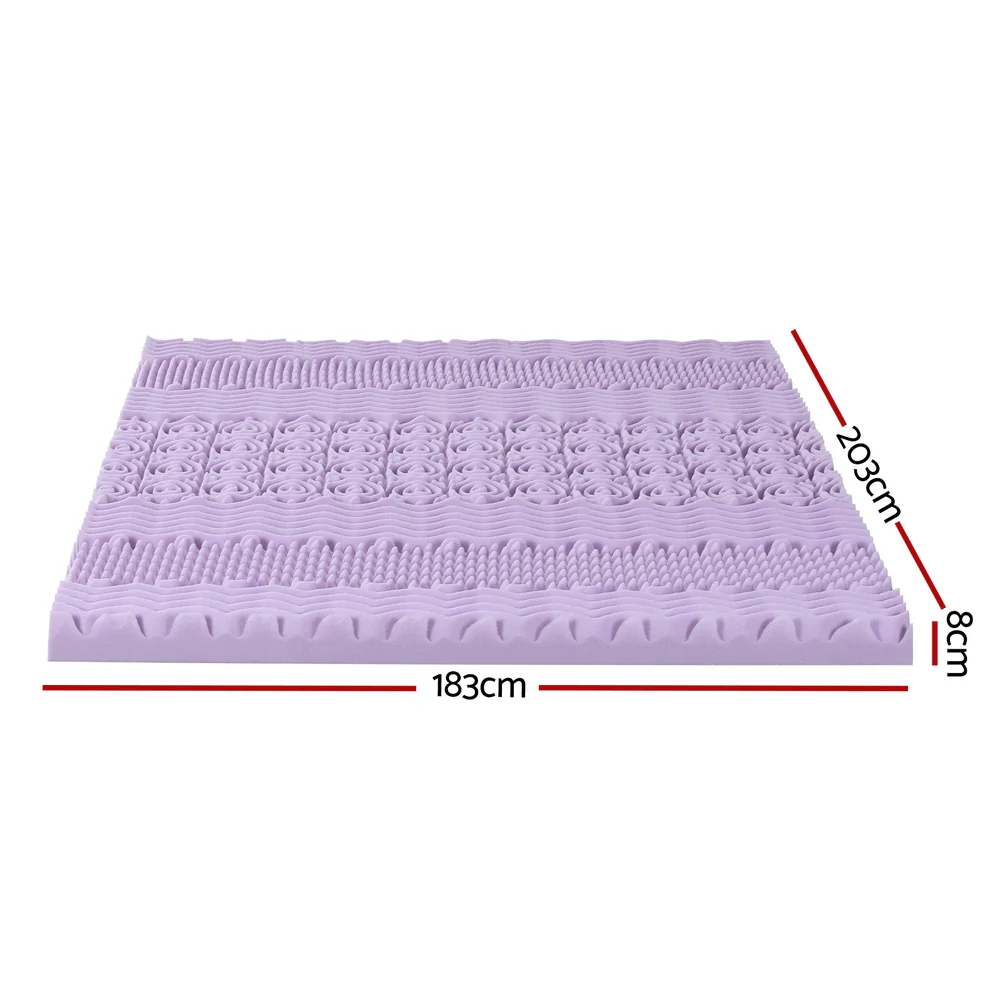 Giselle 8cm Memory Foam Mattress Topper Lavender Infused Bamboo Cover 7-Zone King - Image 2