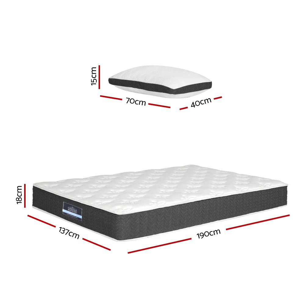 Giselle Bedding 18cm Mattress Medium Soft w/Pillows Double - Image 2