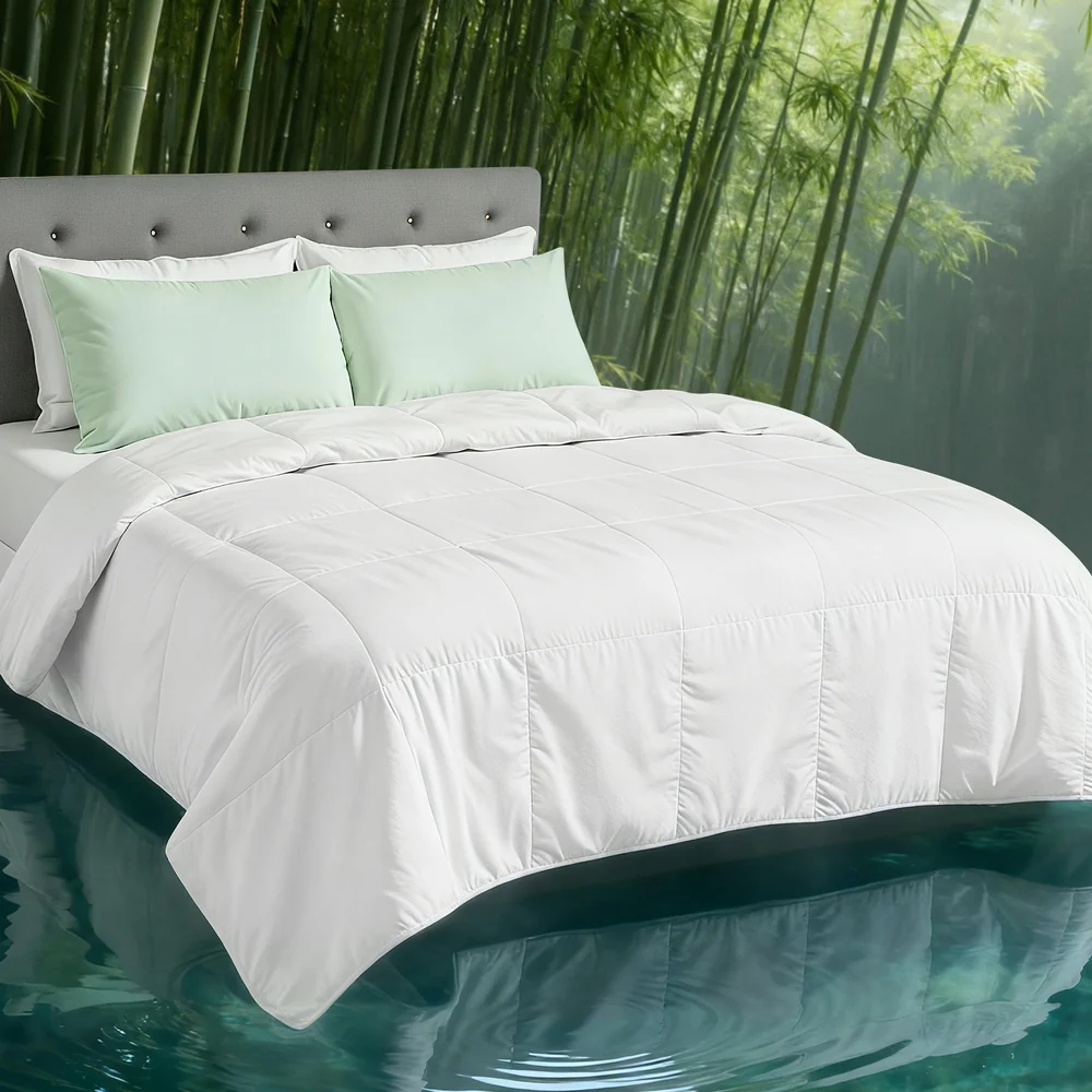 Giselle Bedding 200GSM Bamboo Quilt Summer Quilts All Season Doona Duvet Lightweight King - Image 10
