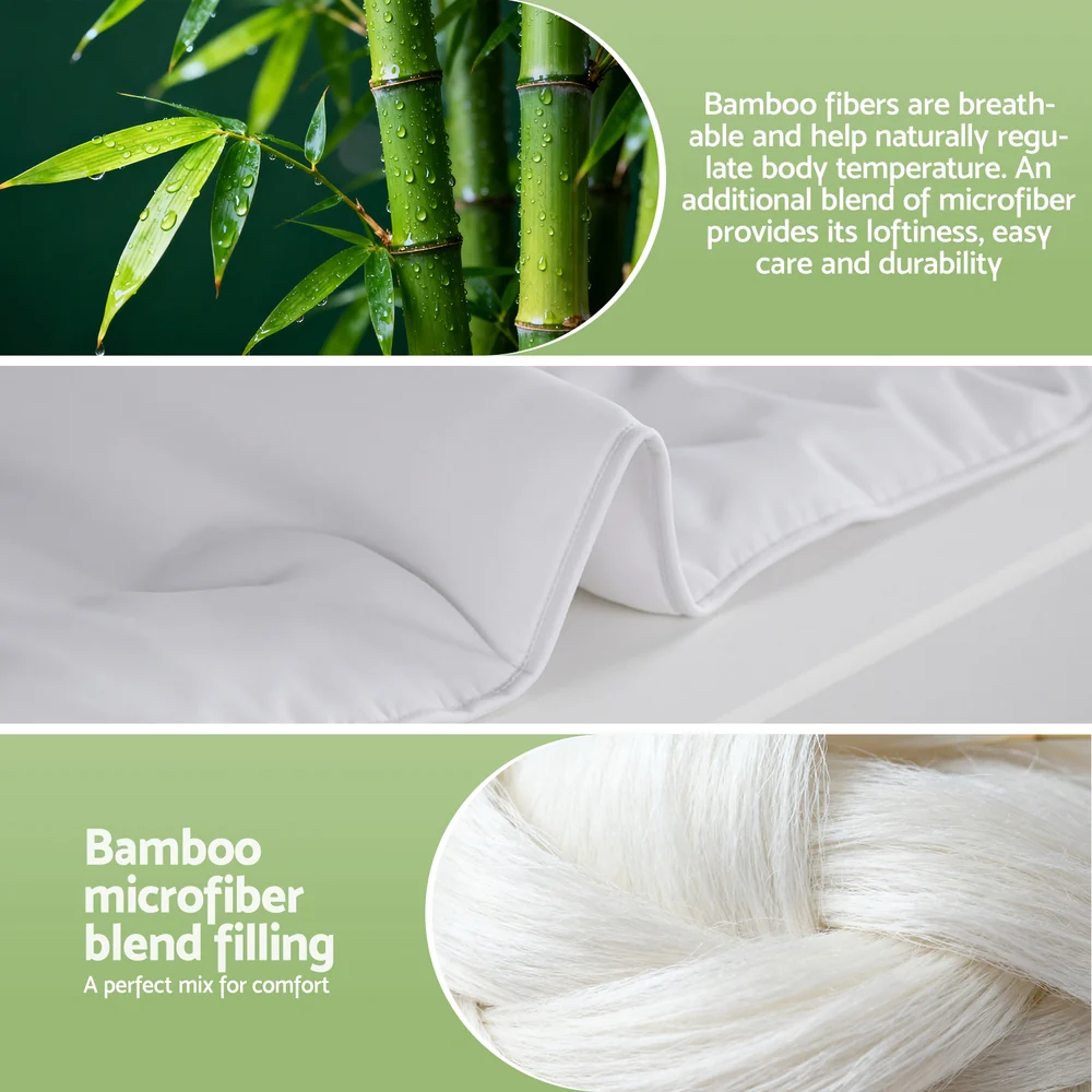 Giselle Bedding 200GSM Bamboo Quilt Summer Quilts All Season Doona Duvet Lightweight King - Image 4
