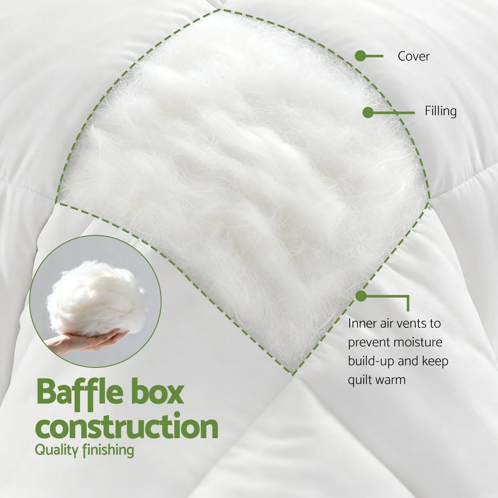 Giselle Bedding 200GSM Bamboo Quilt Summer Quilts All Season Doona Duvet Lightweight Queen - Image 5