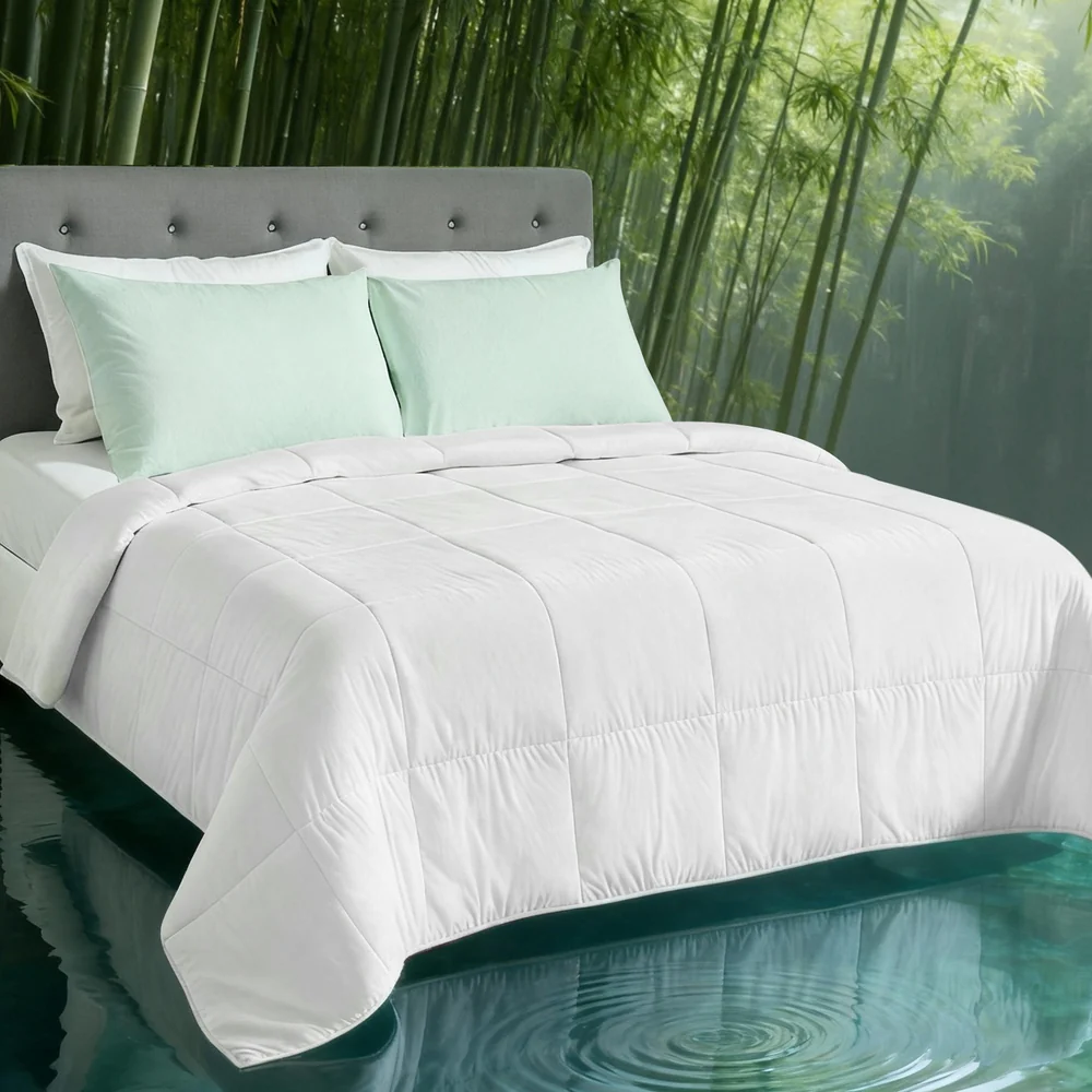 Giselle Bedding 200GSM Bamboo Quilt Summer Quilts All Season Doona Duvet Lightweight Super King - Image 10