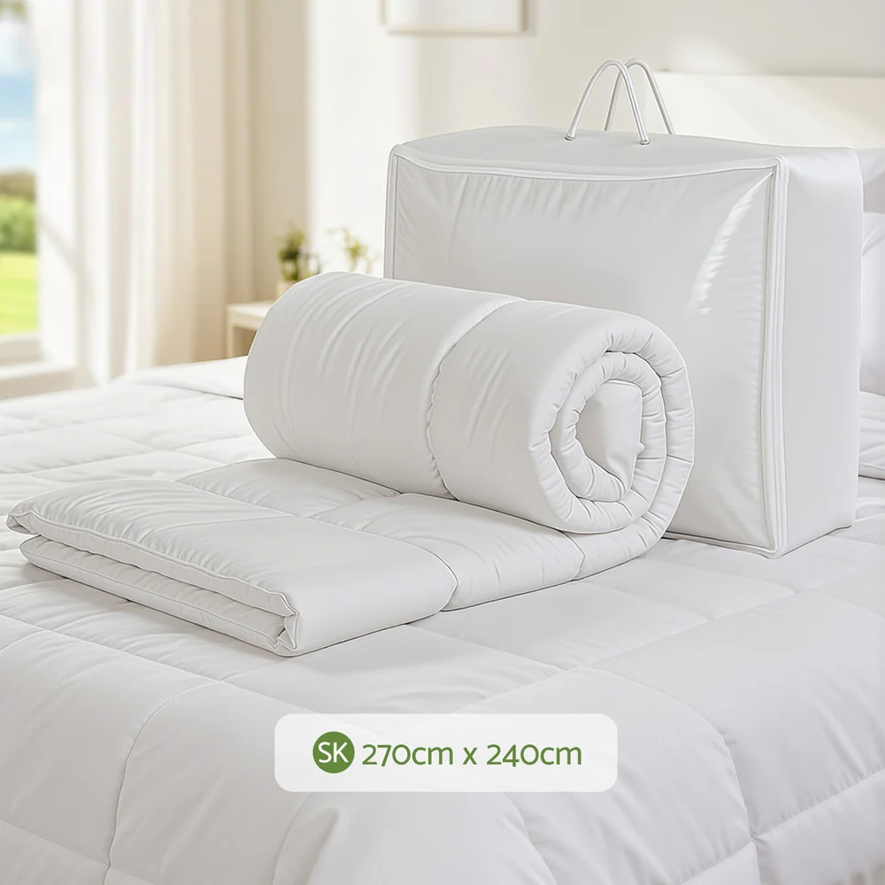 Giselle Bedding 200GSM Bamboo Quilt Summer Quilts All Season Doona Duvet Lightweight Super King - Image 2