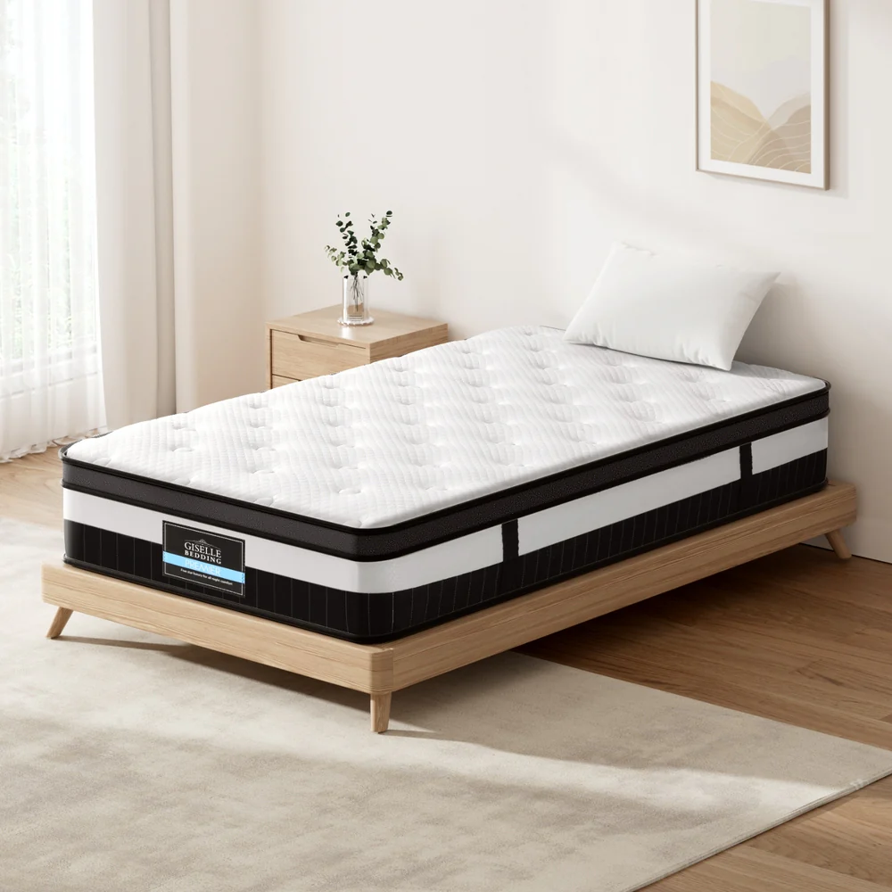Giselle Bedding 30cm Mattress Medium Firm Euro Top Pocket Spring Hybrid Mattresses Single - Image 7