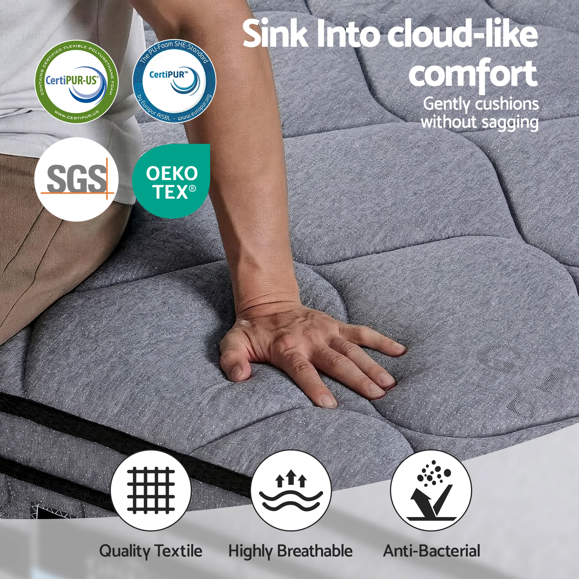 Giselle Bedding 34cm King Mattress Hybrid, Pocket Spring Bed Mattress - Image 7