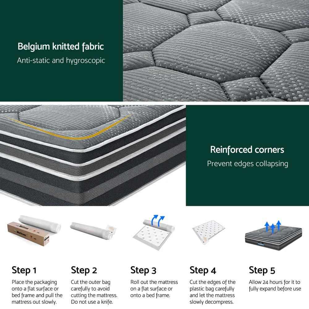 Giselle Bedding 35cm Mattress Bamboo Cover Double - Image 6