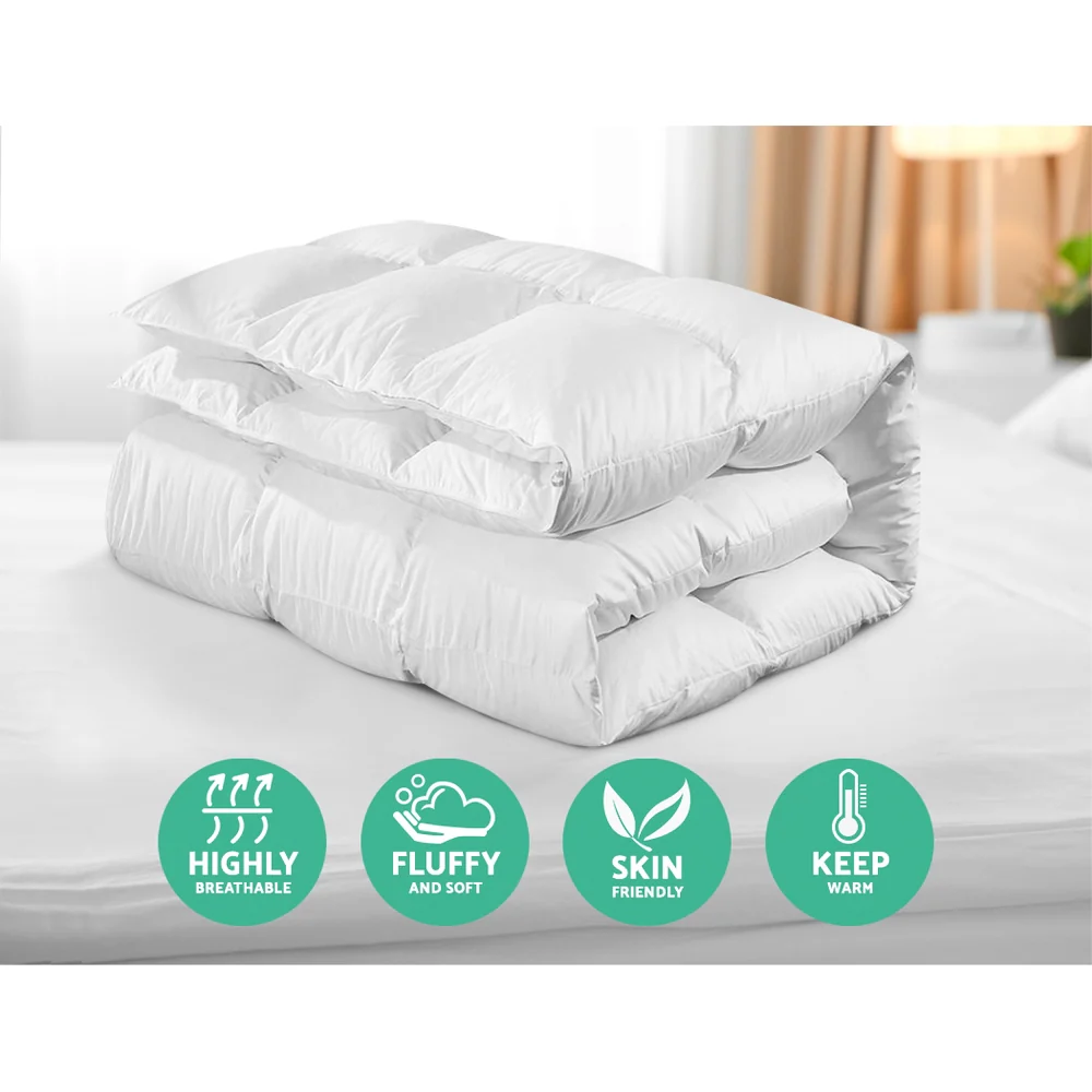 Giselle Bedding 800GSM Goose Down Feather Quilt Super King - Image 4