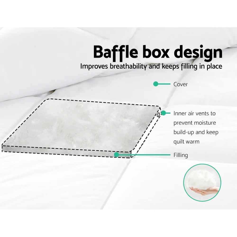 Giselle Bedding 800GSM Goose Down Feather Quilt Super King - Image 5