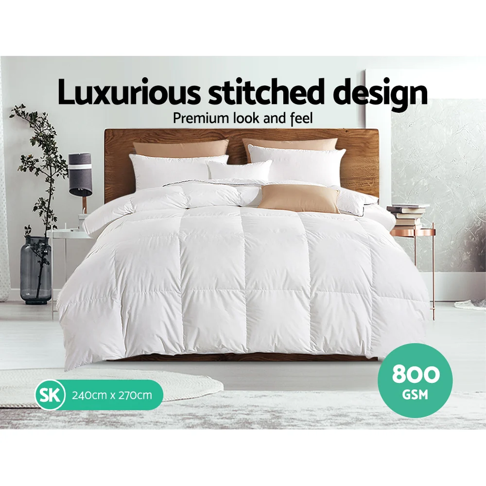 Giselle Bedding 800GSM Goose Down Feather Quilt Super King - Image 7