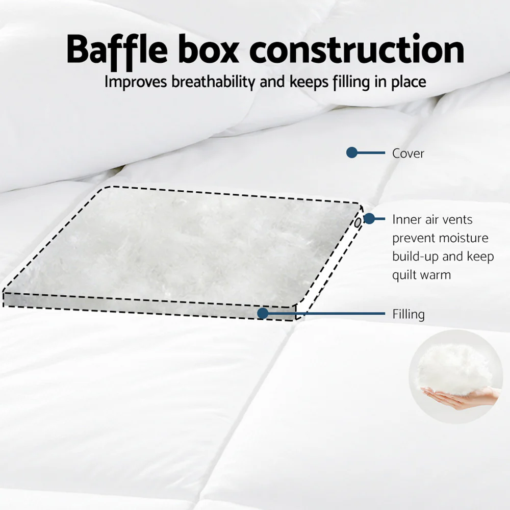 Giselle Bedding 800GSM Goose Down Feather Quilt Winter Blanket Duvet Comforter Double - Image 5