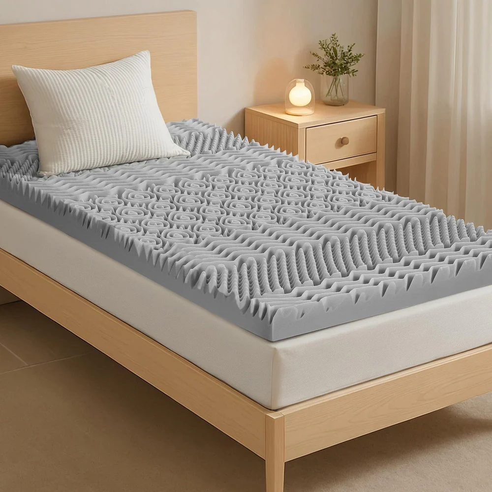 Giselle Bedding 8cm Memory Foam Mattress Topper 7-Zone Graphite King Single - Image 7