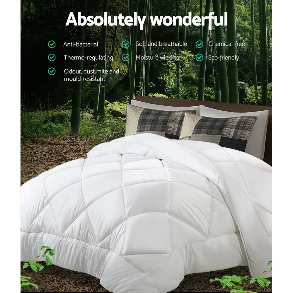 Giselle Bedding 800GSM Microfibre Bamboo Quilt King - Image 4