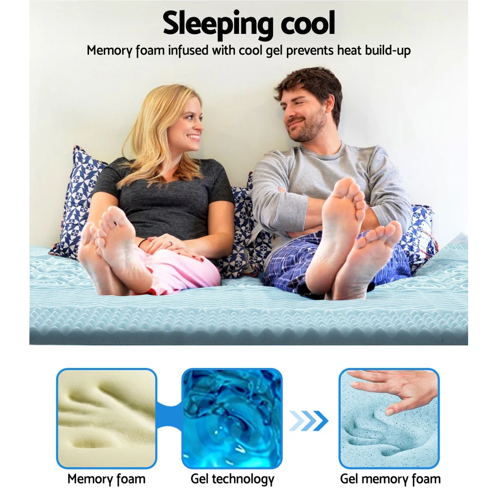 Giselle Bedding Memory Foam Mattress Topper 7-Zone 5cm King - Image 6