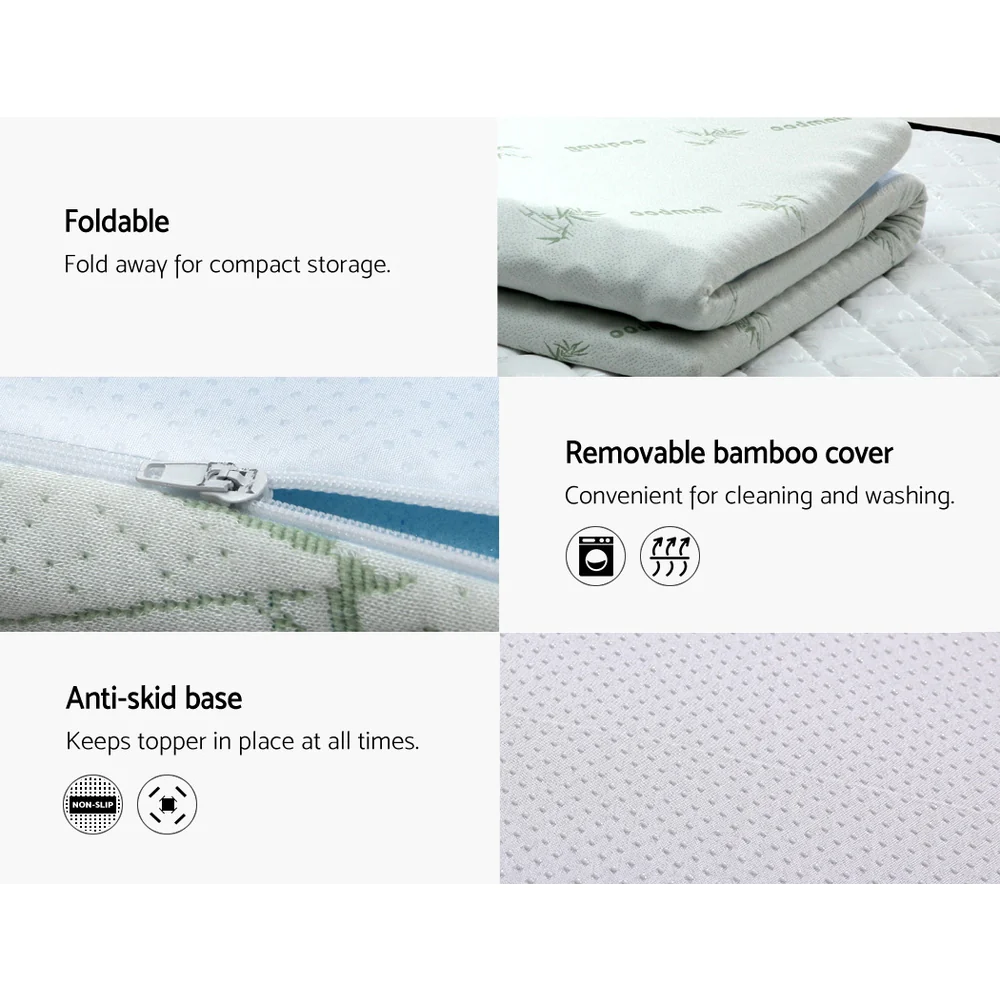 Giselle Bedding Memory Foam Mattress Topper 7-Zone 8cm Queen - Image 3