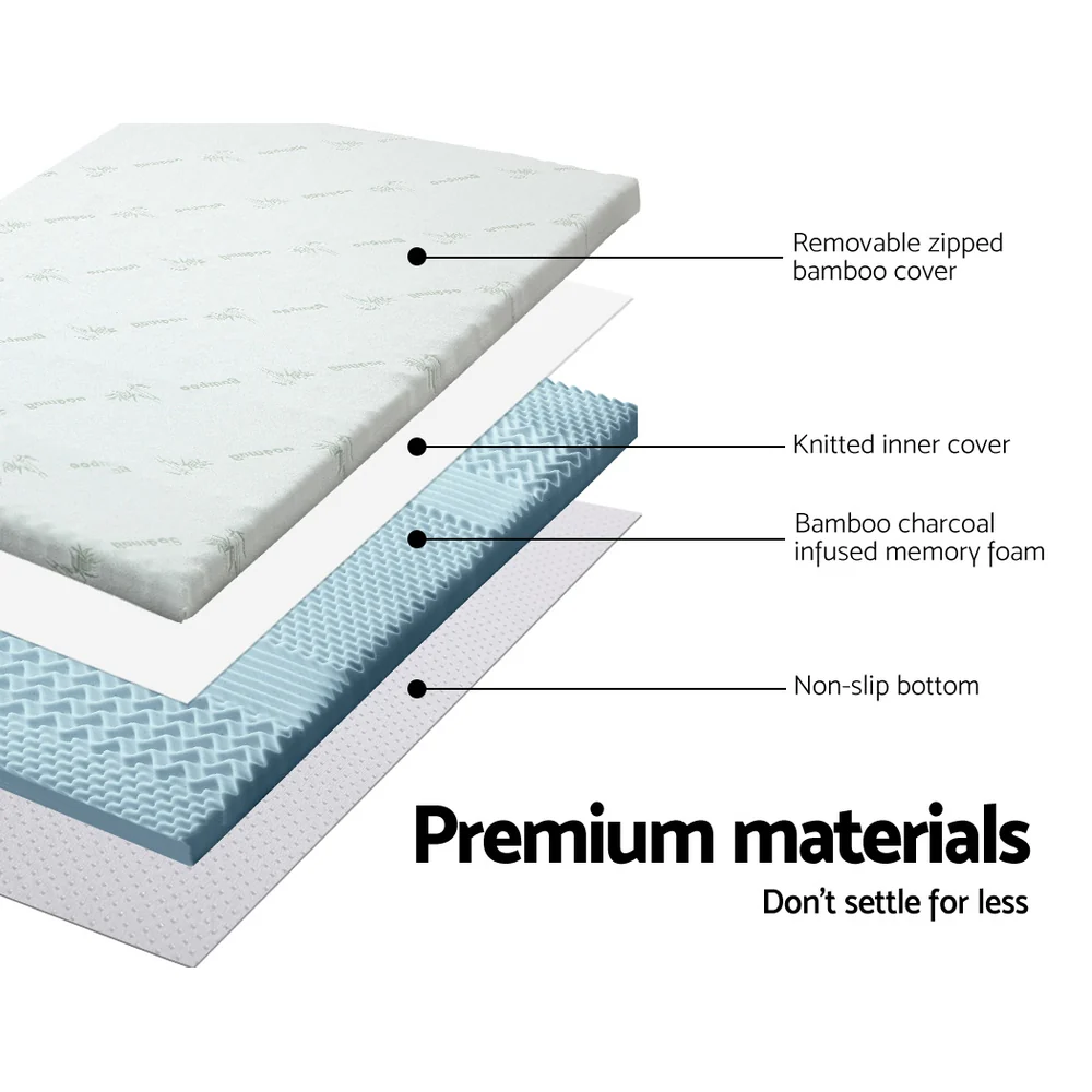 Giselle Bedding Memory Foam Mattress Topper 7-Zone 8cm Queen - Image 4