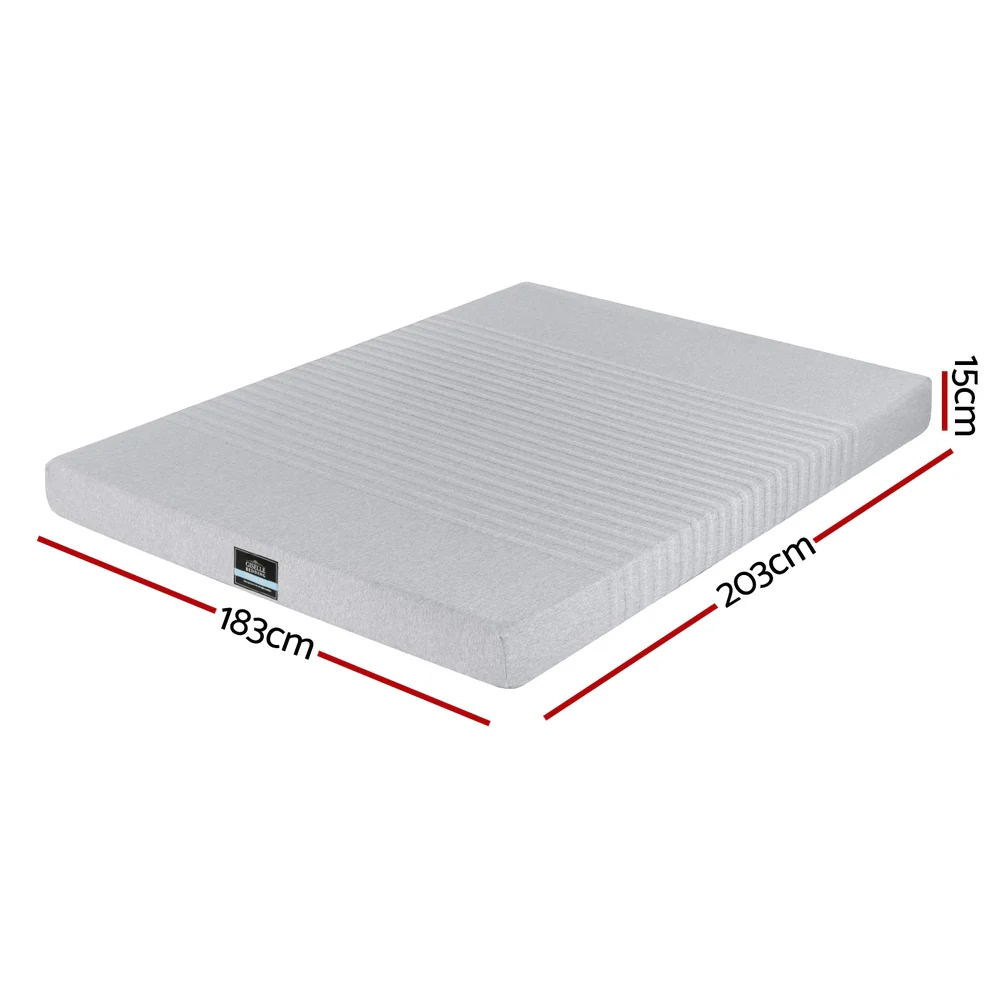Giselle Bedding Cool Gel Memory Foam Mattress Charcoal 7-Zone Washable Bamboo Cover 15cm King - Image 2