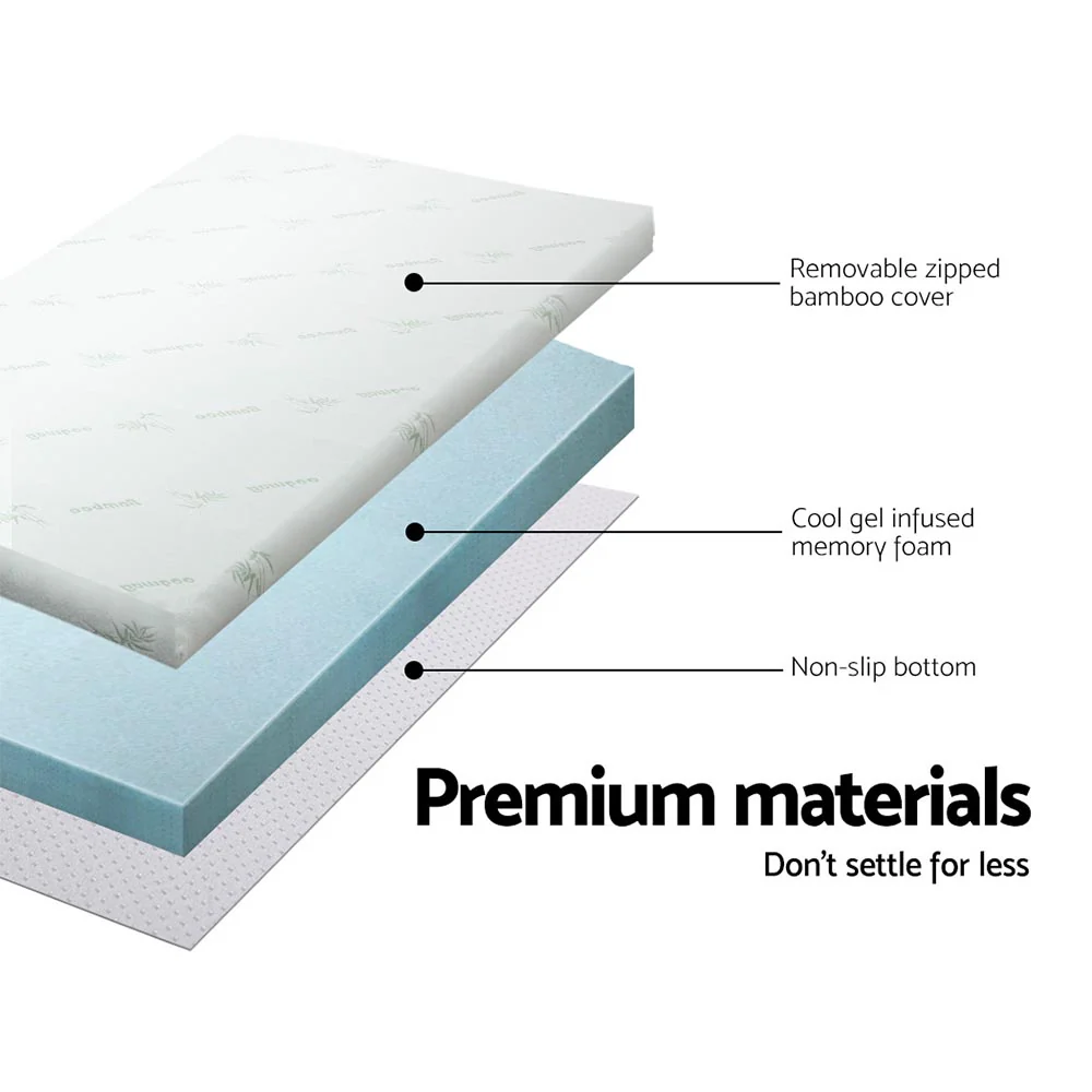 Giselle Bedding Memory Foam Mattress Topper Cool Gel 5cm Double - Image 4