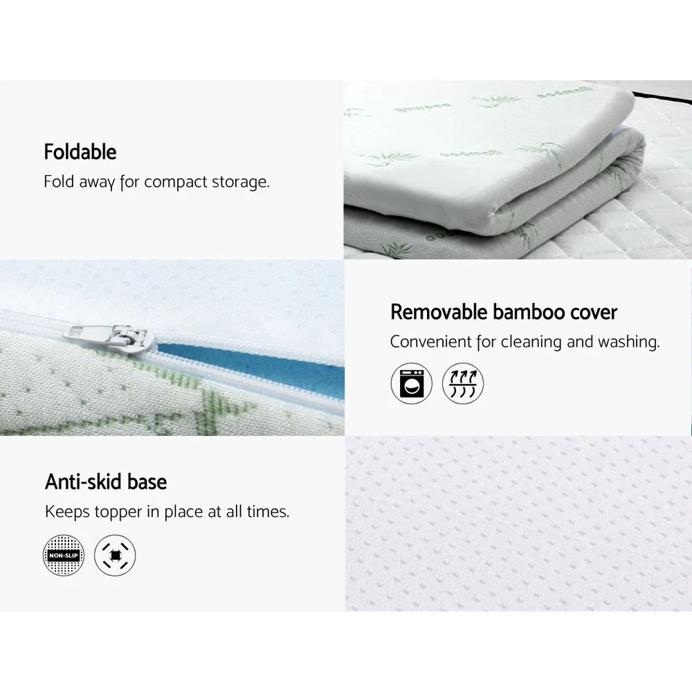 Giselle Bedding Memory Foam Mattress Topper Cool Gel 5cm Queen - Image 5