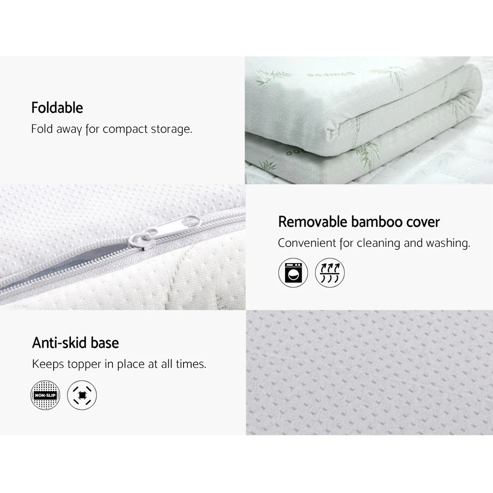 Giselle Bedding Memory Foam Mattress Topper Cool Gel 5cm Single - Image 7