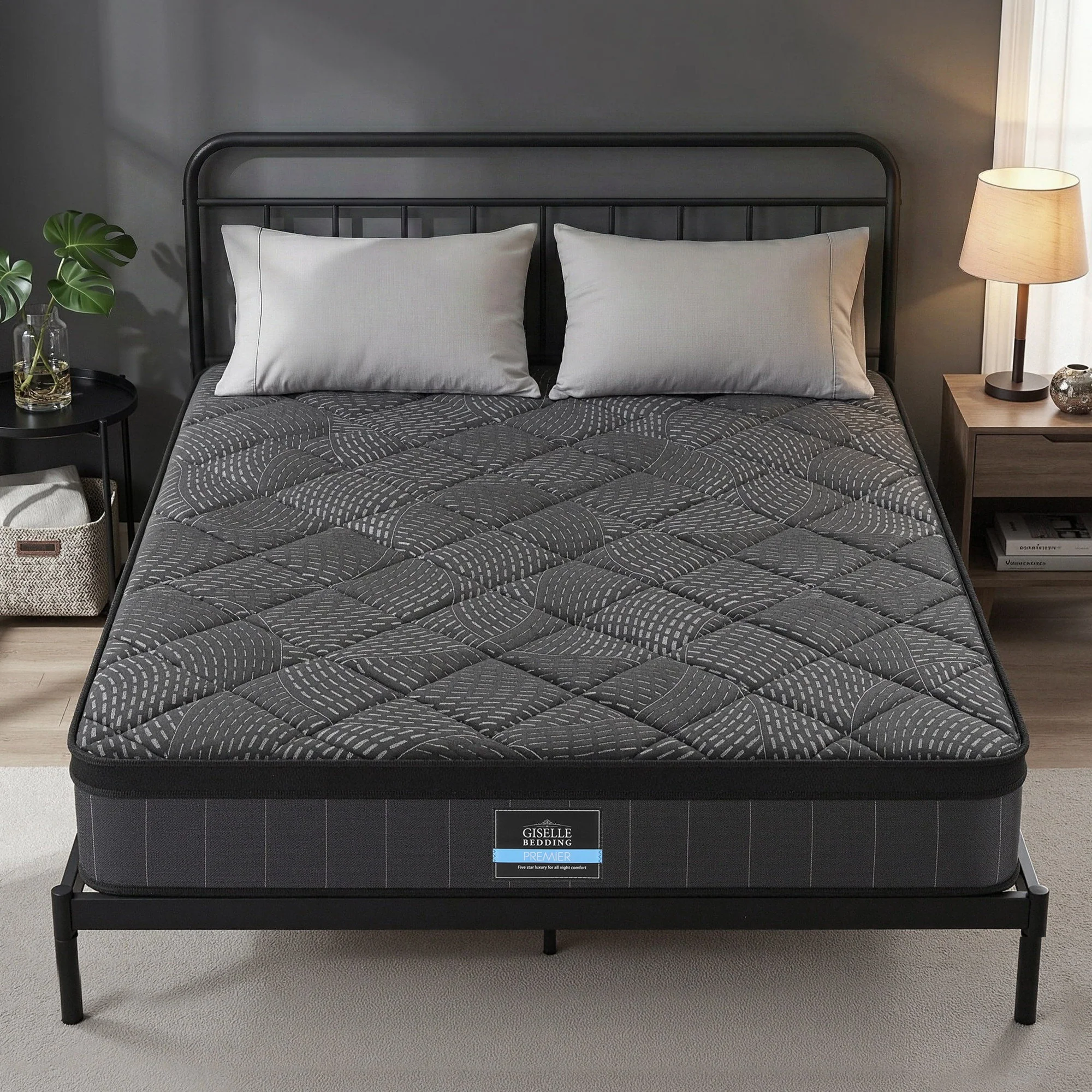 Giselle Bedding Double Mattress 25cm Pocket Spring Latex Euro Top Medium Firm Bed - Image 10