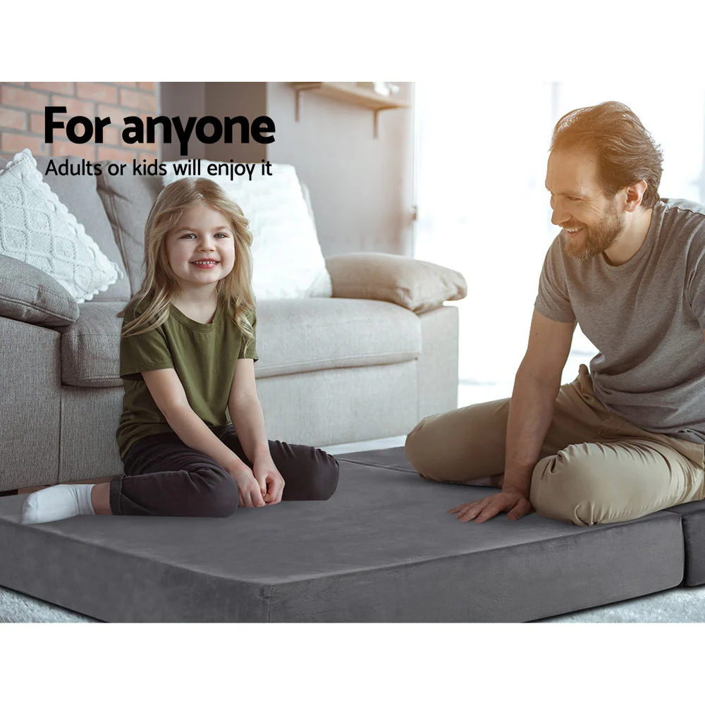 Giselle Bedding Foldable Mattress Folding Foam Bed Mat Double Grey - Image 5