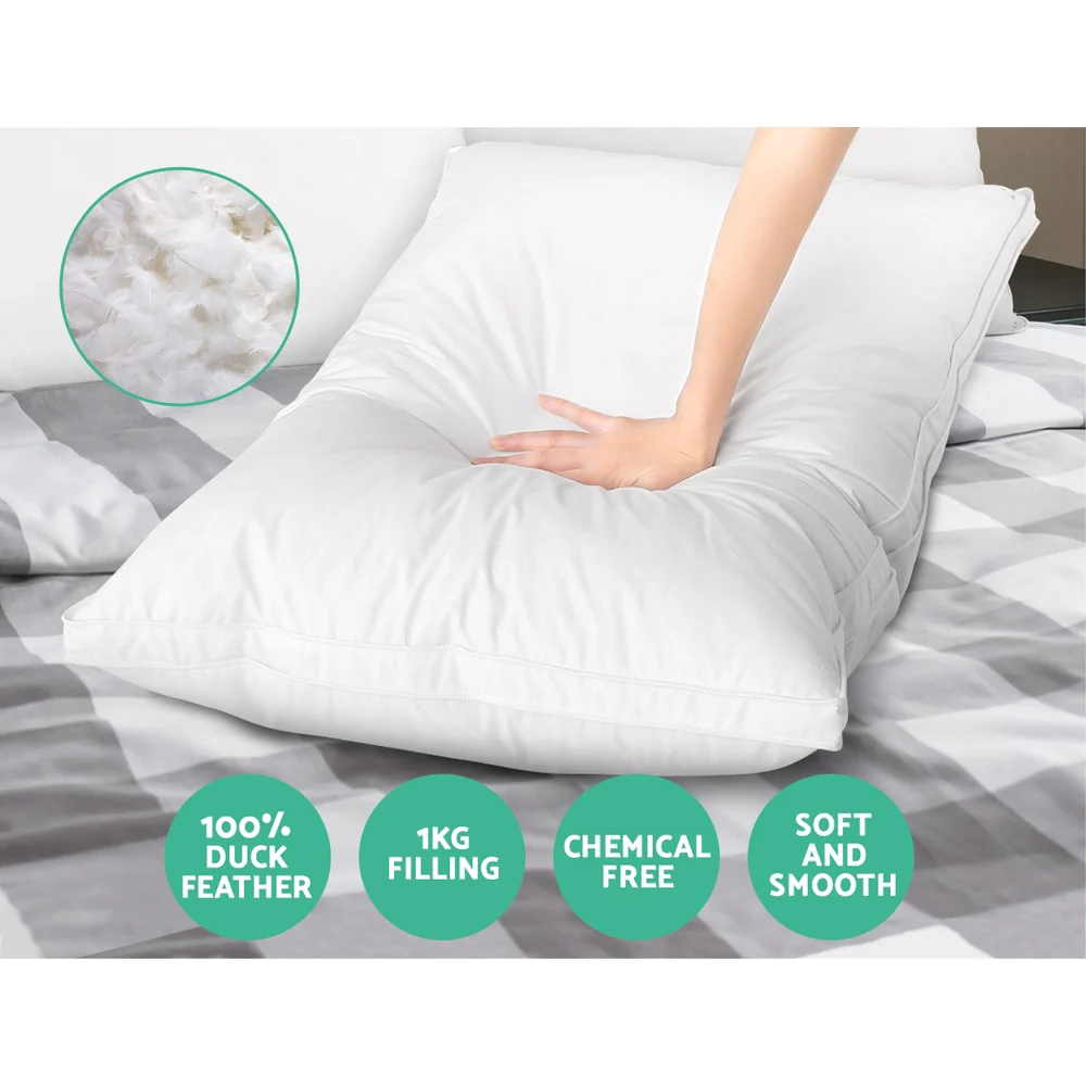 Giselle Bedding Duck Feather Down Pillow Luxury Twin Pack - Image 7
