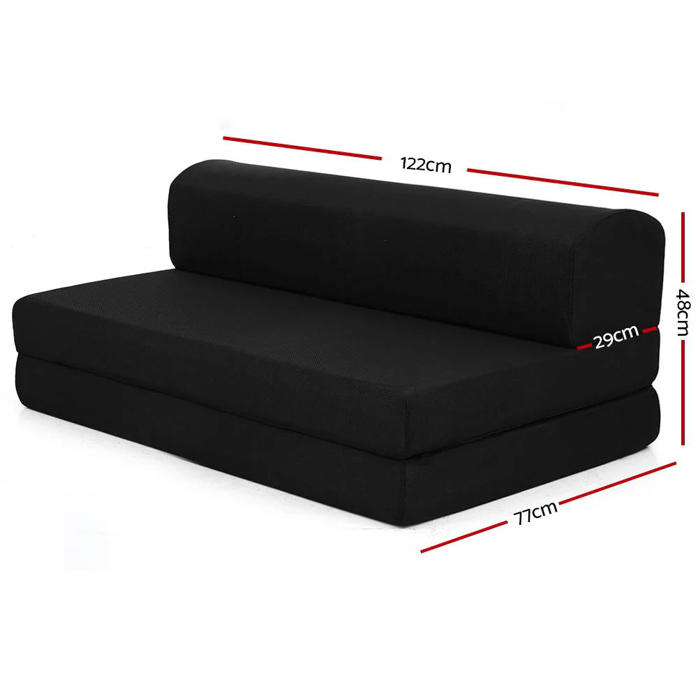 Giselle Bedding Foldable Mattress Folding Foam Bed Mat Double Black - Image 3