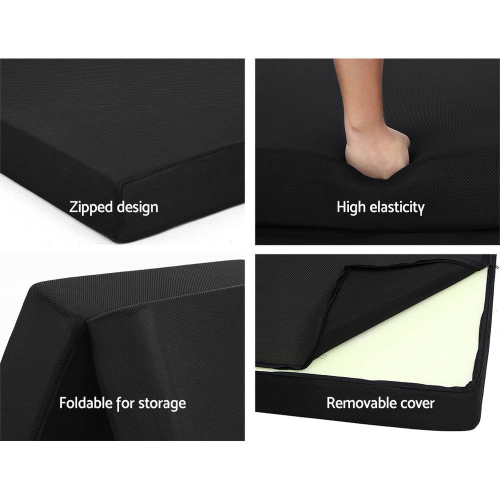 Giselle Bedding Foldable Mattress Folding Foam Bed Mat Black - Image 6