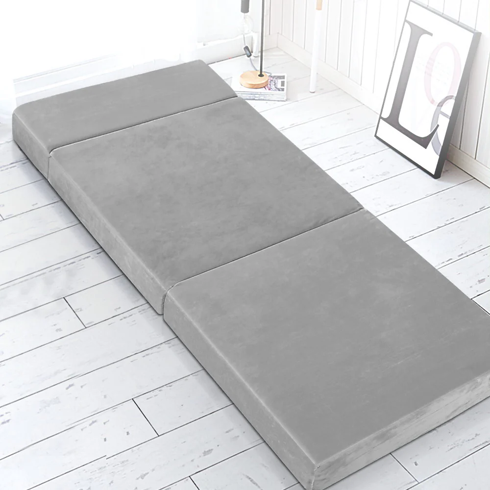 Giselle Bedding Foldable Mattress Folding Foam Bed Mat Light Grey - Image 7
