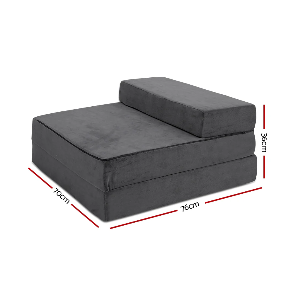 Giselle Bedding Foldable Mattress Folding Foam Bed Mat Single Grey - Image 3