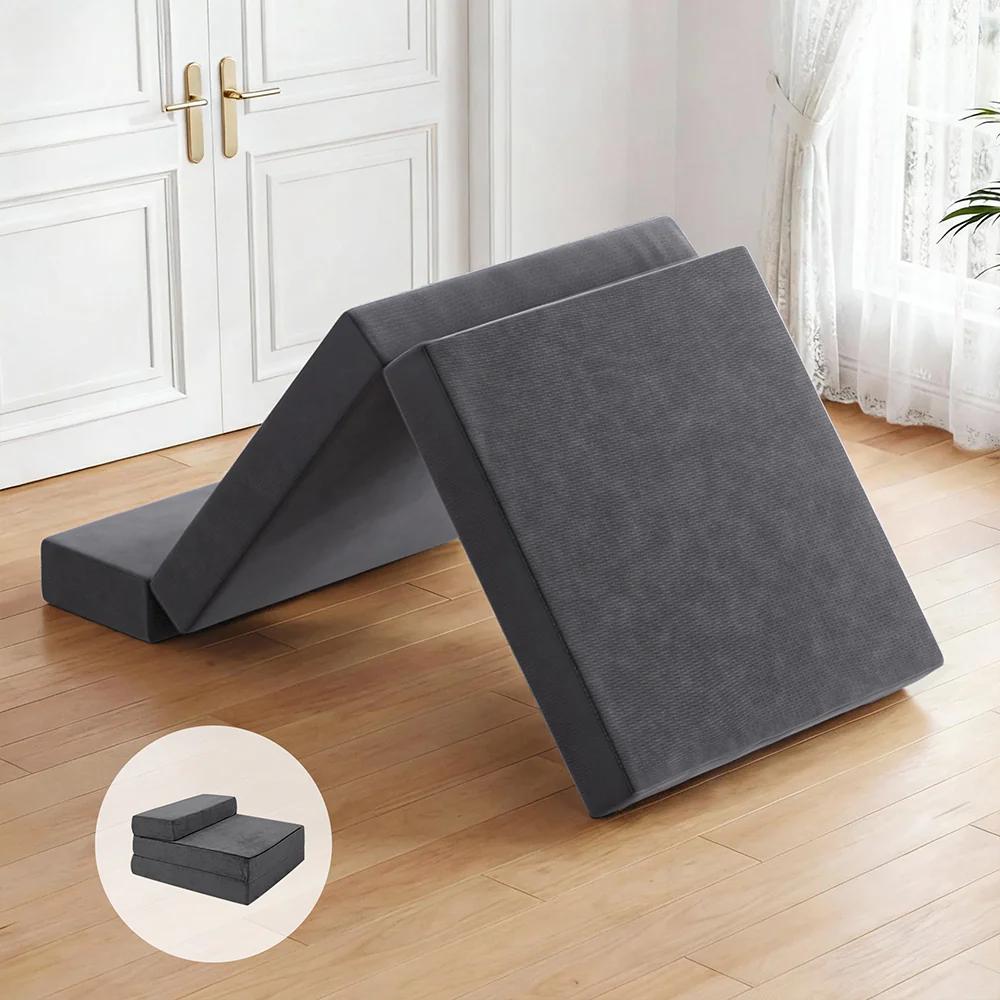 Giselle Bedding Foldable Mattress Folding Foam Bed Mat Single Grey - Image 8