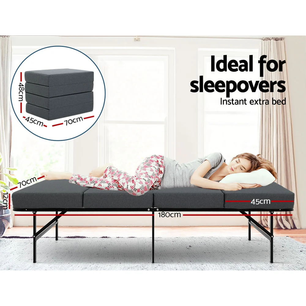 Giselle Bedding Foldable Mattress Folding Foam Single Grey - Image 6