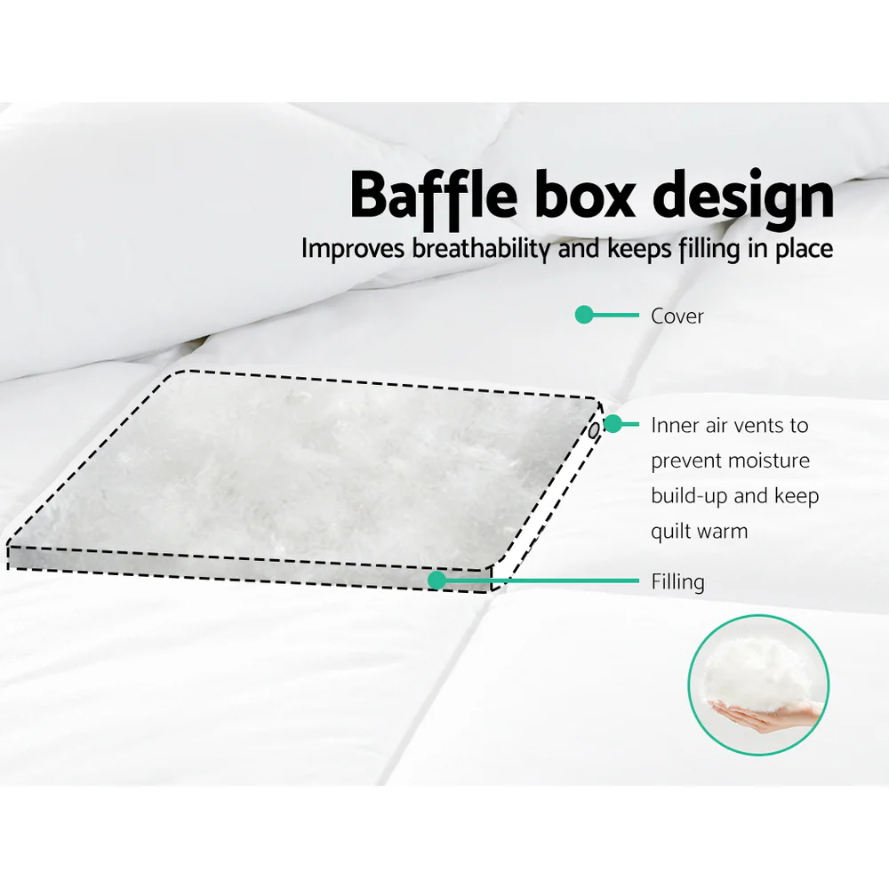 Giselle Bedding 800GSM Goose Down Feather Quilt King - Image 5