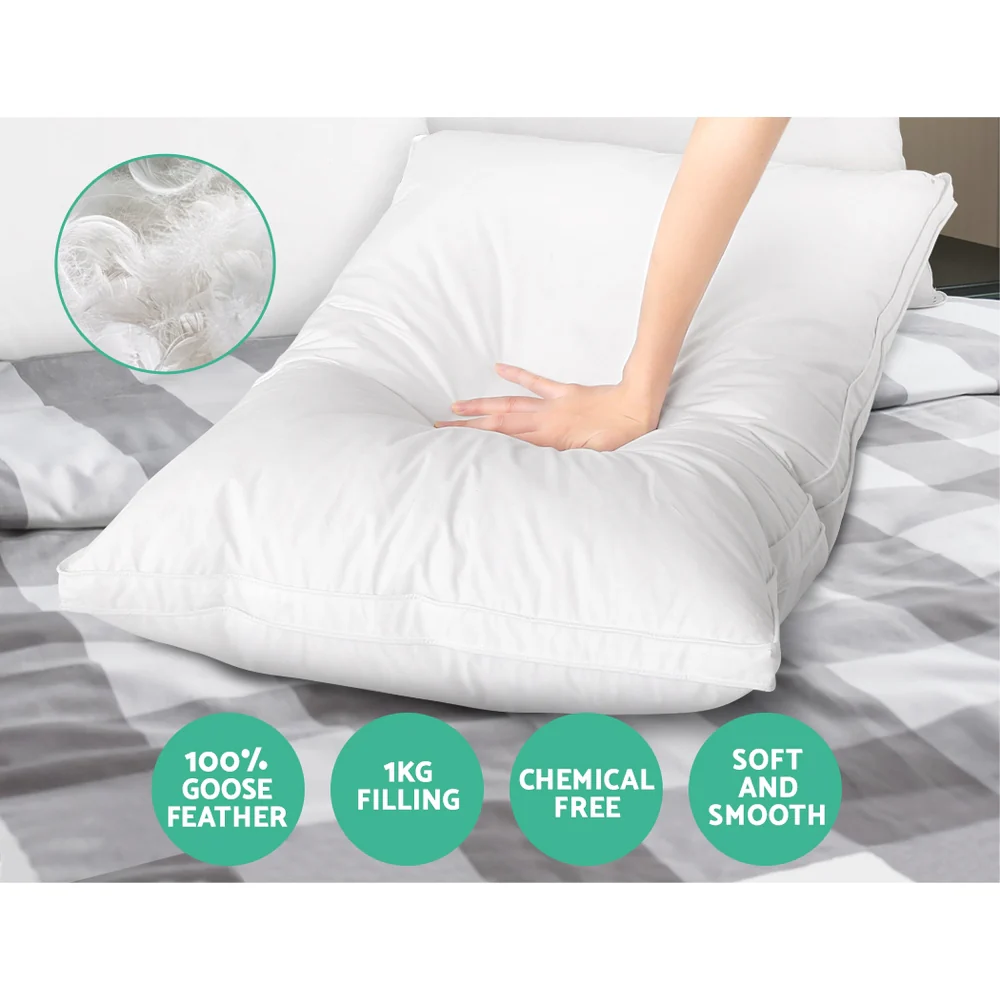 Giselle Bedding Goose Feather Down Pillow Luxury Twin Pack - Image 7