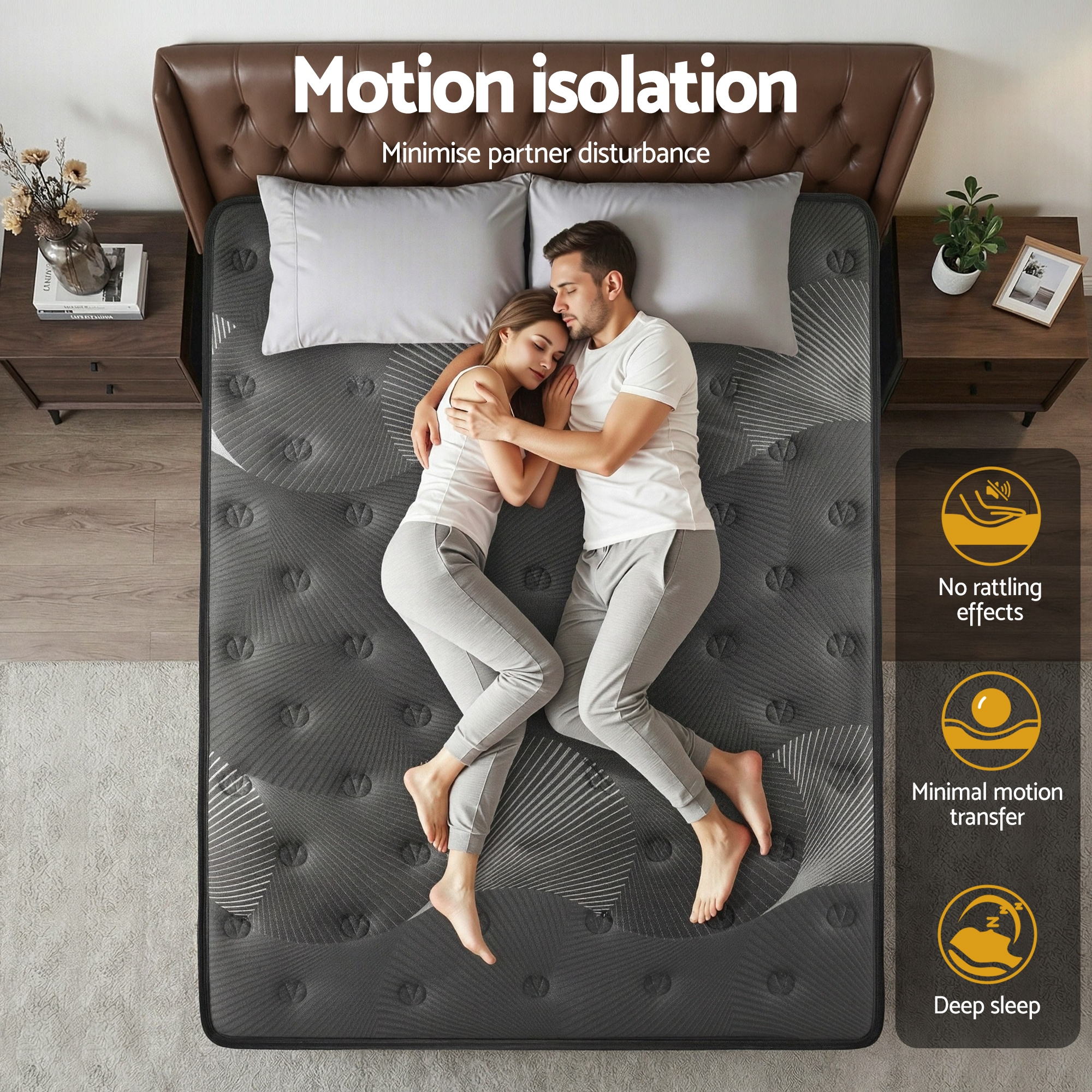 Giselle Bedding King Mattress 35cm Euro Top with Graphene Cooling Comfort Medium Firm - Image 9