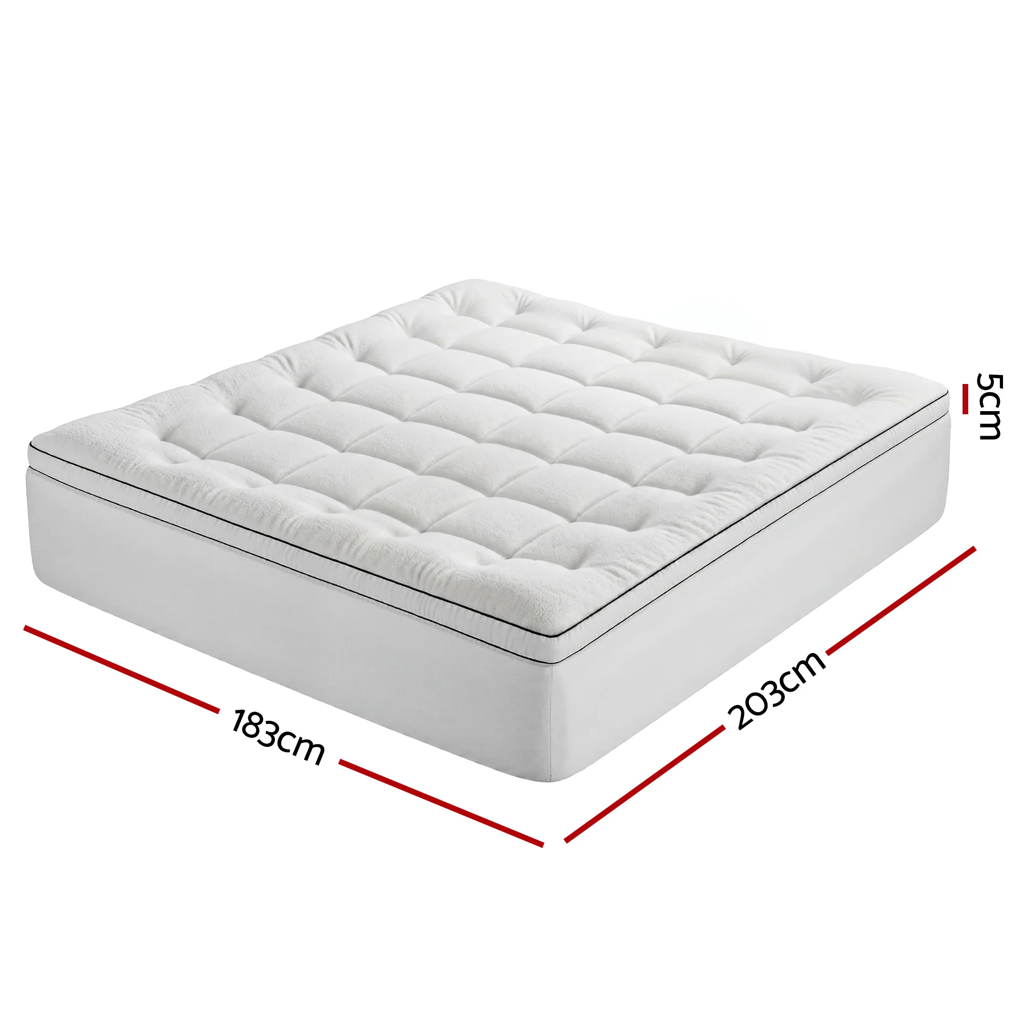 Giselle Bedding King Mattress Topper 5cm Coral Fleece - Image 2