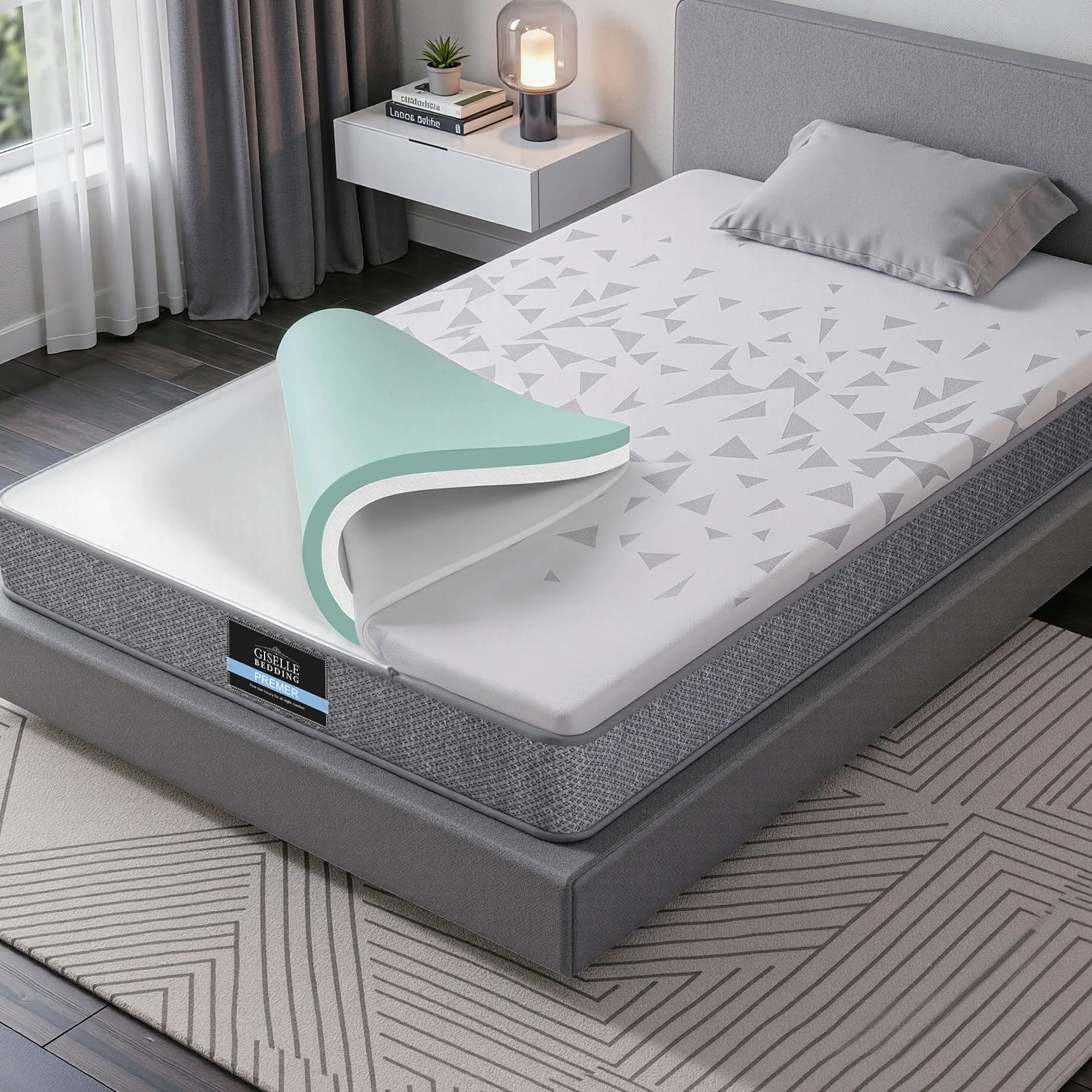 Giselle Bedding King Single Mattress 23cm Pocket Spring Mattress with Adjustable Firmness Reversible Foam Layer for Medium Firm & Firm Support Motion Isolation Bedroom Bed - Image 8