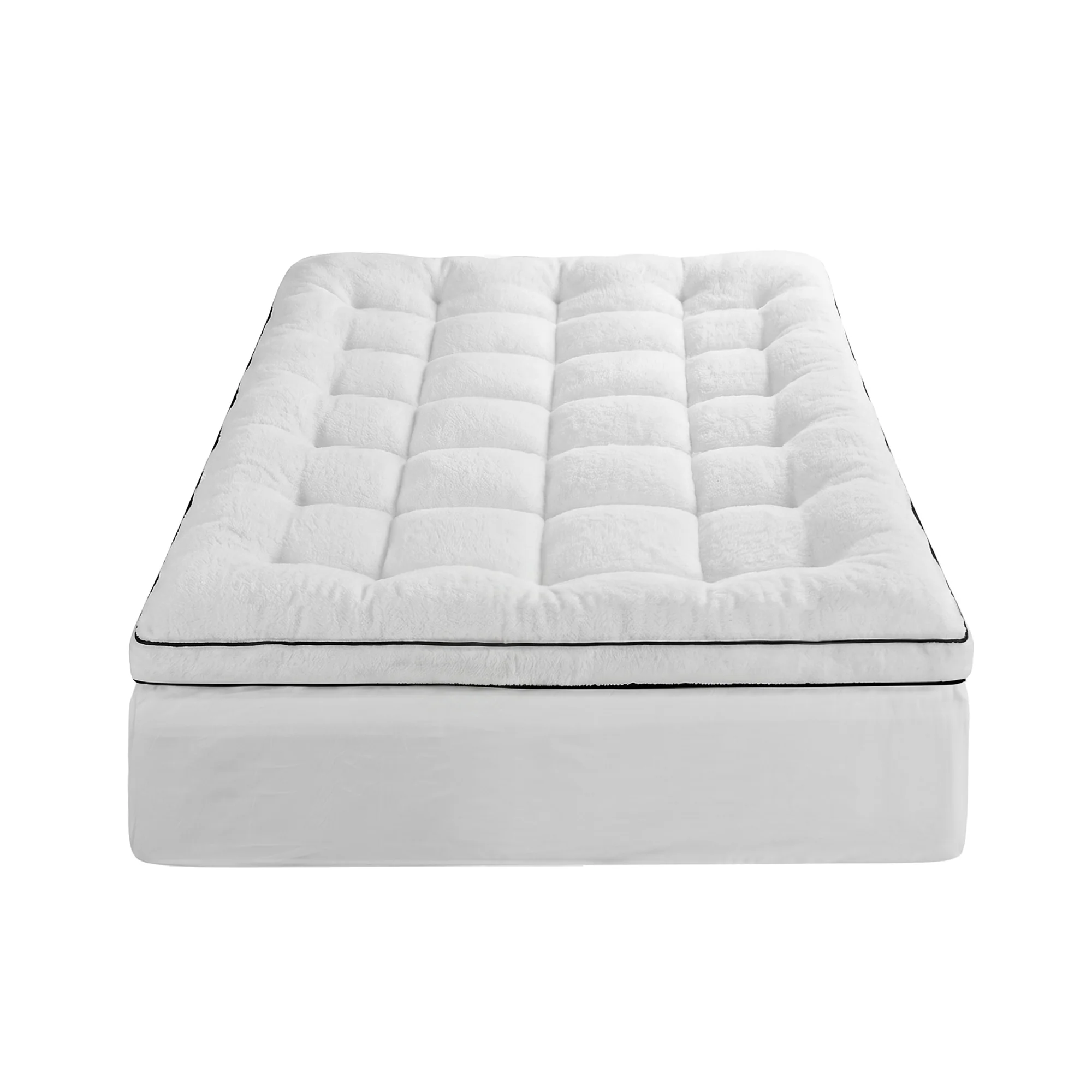 Giselle Bedding King Single Mattress Topper 5cm Coral Fleece - Image 3