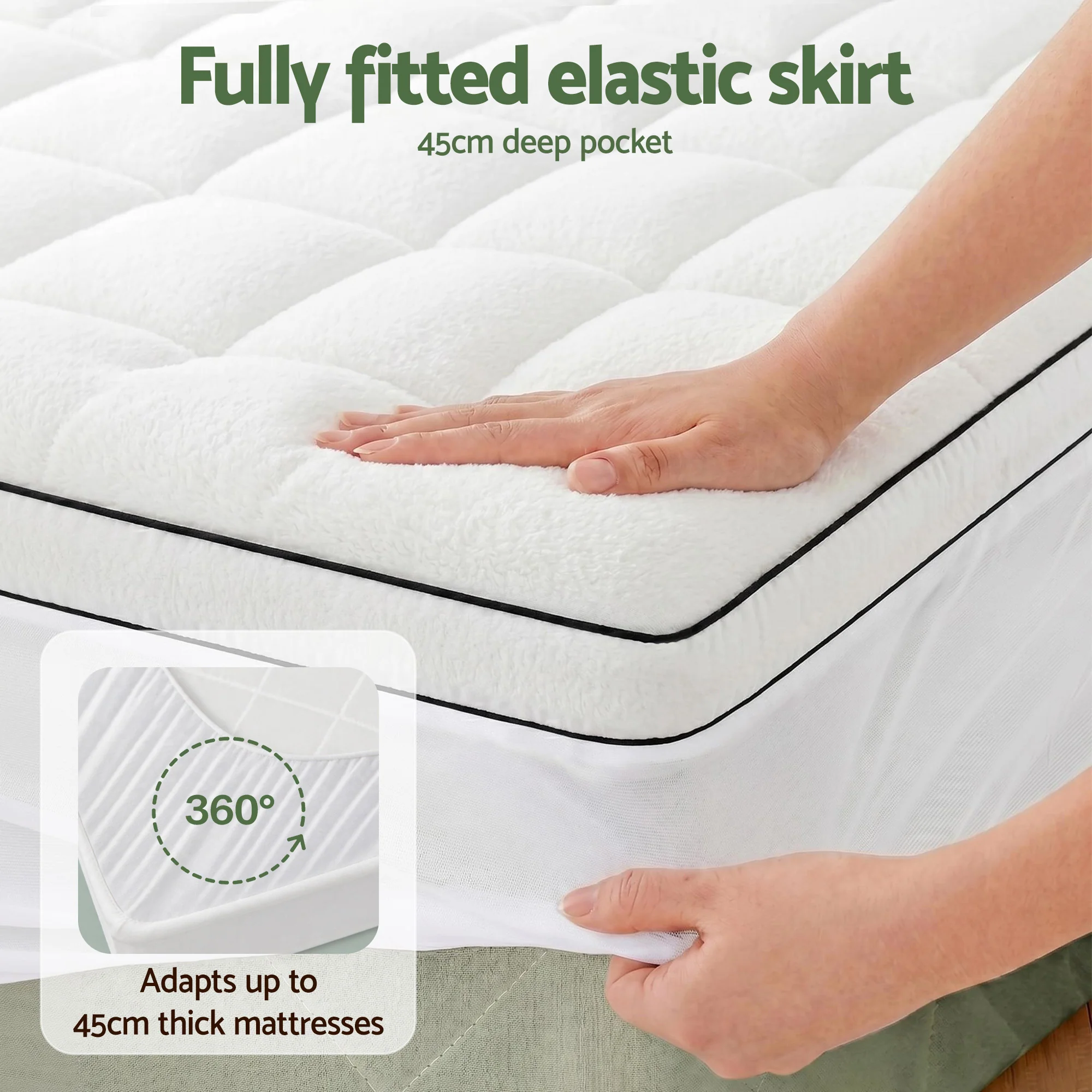Giselle Bedding King Single Mattress Topper 5cm Coral Fleece - Image 7