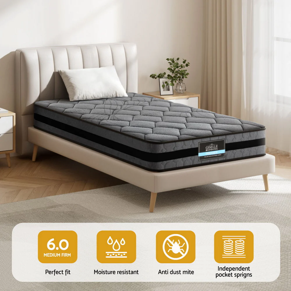 Giselle Bedding 22cm Mattress Medium Firm King Single - Image 3