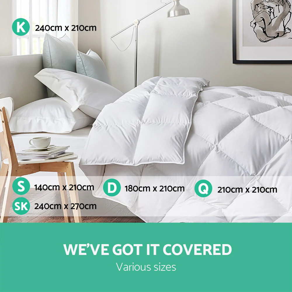 Giselle Bedding 500GSM Duck Down Feather Quilt King - Image 7